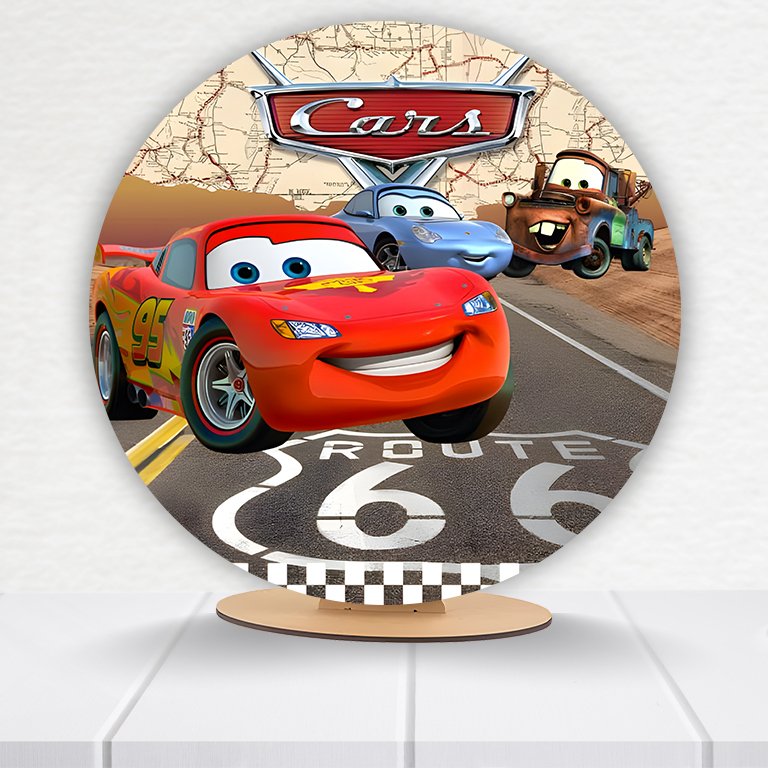 Painel Redondo Carros Pixar 50x50cm - Imagem 10