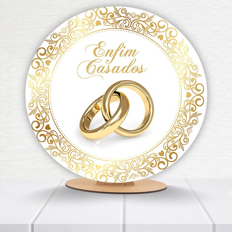 Painel Redondo Casamento 50x50cm - Imagem 5