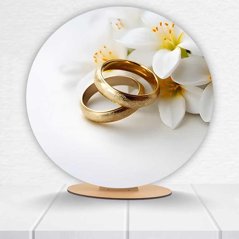 Painel Redondo Casamento 50x50cm