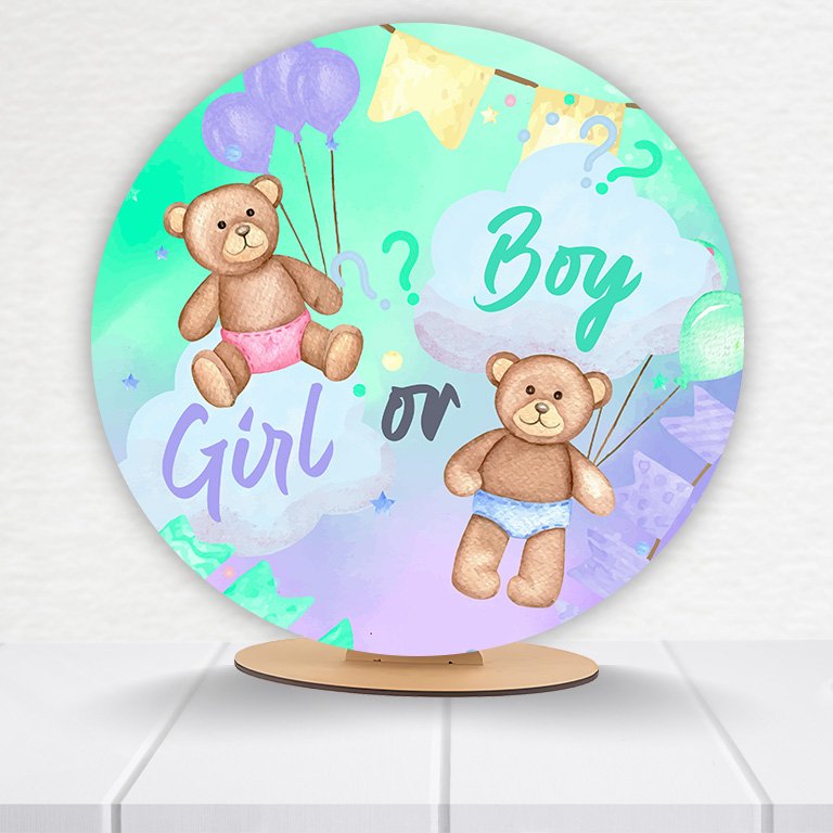 Painel Redondo Chá Revelação 50x50cm - Imagem 13