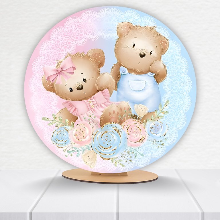 Painel Redondo Chá Revelação 50x50cm - Imagem 9