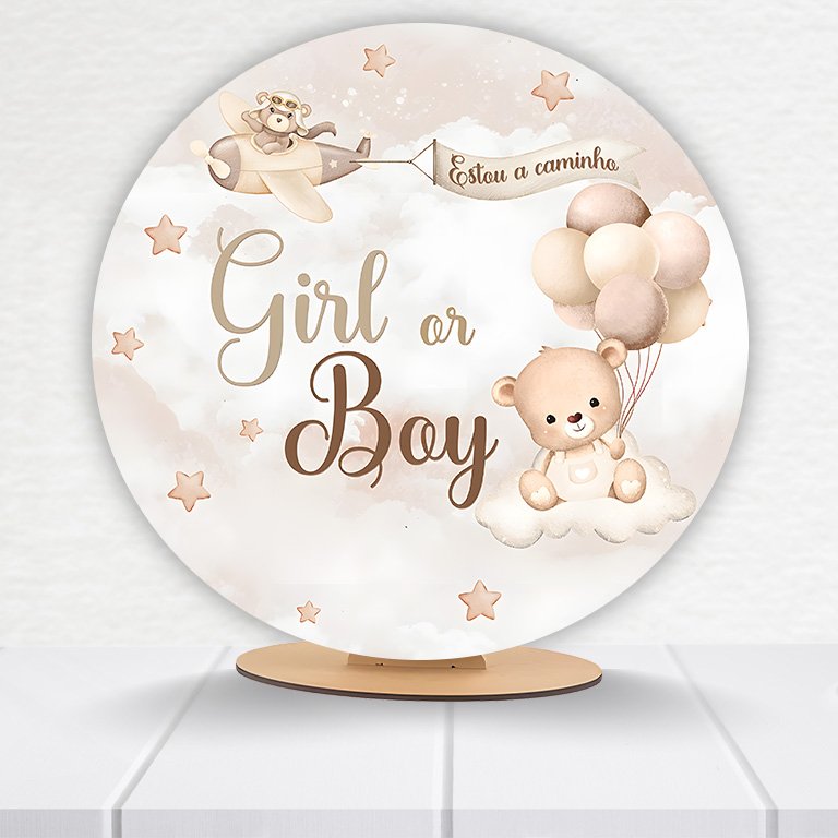 Painel Redondo Chá Revelação 50x50cm - Imagem 18