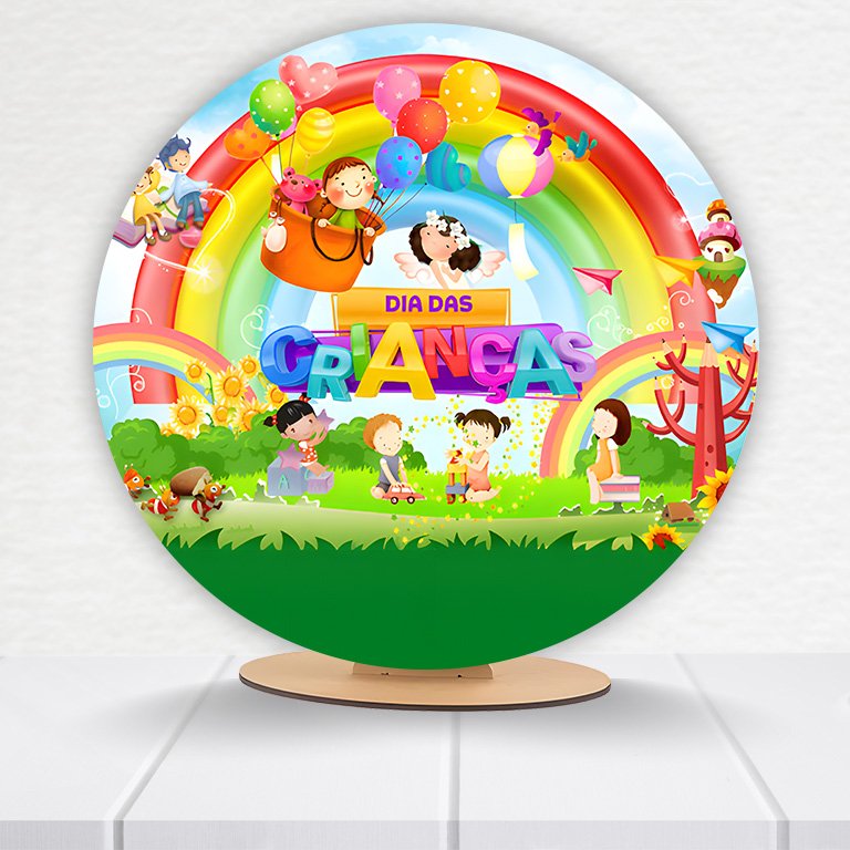 Painel Redondo Dia Das Crianças 50x50cm - Imagem 2