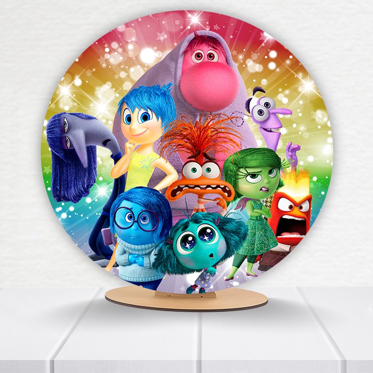 Painel Redondo Divertidamente 50x50cm  PAINEL851