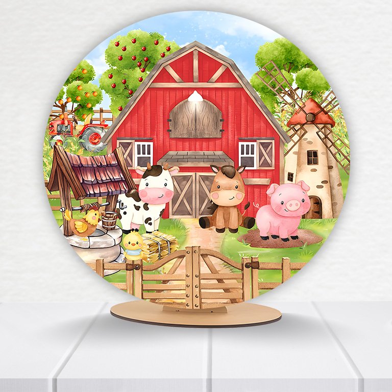 Painel Redondo Fazendinha 50x50cm - Imagem 17