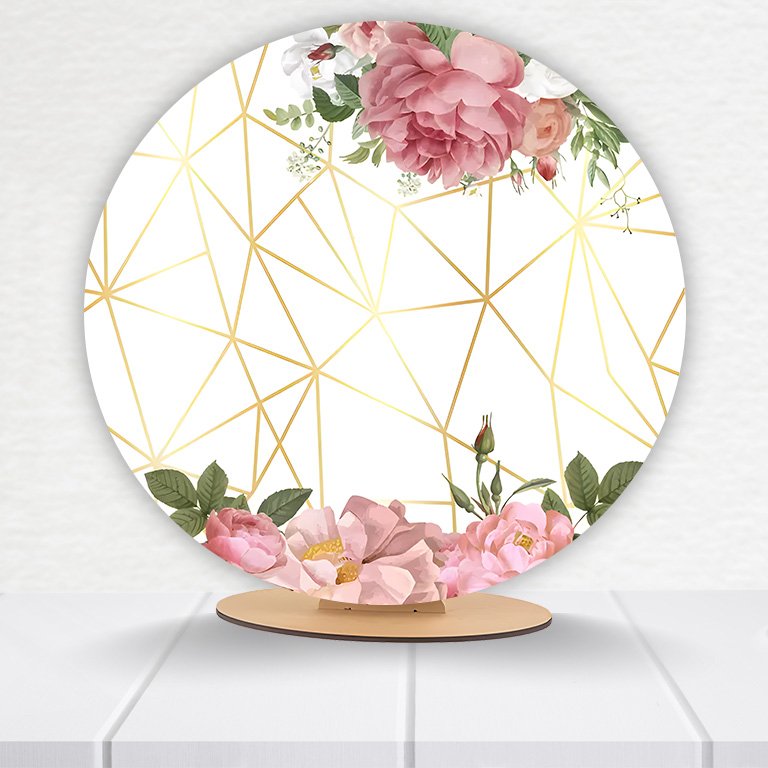 Painel Redondo Flores 50x50cm - Imagem 7