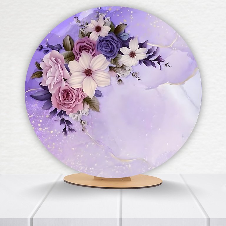 Painel Redondo Flores 50x50cm - Imagem 9