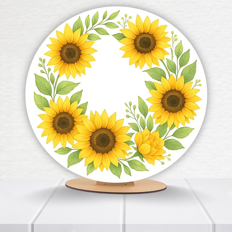 Painel Redondo Flores 50x50cm  PAINEL845 - Imagem 17