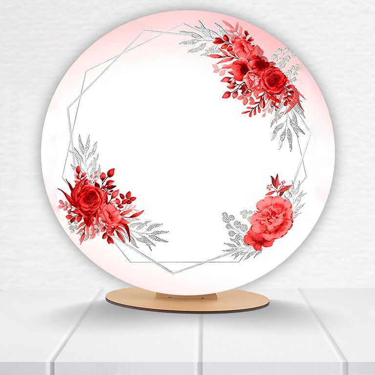 Painel Redondo Flores 50x50cm  PAINEL845 - Imagem 13