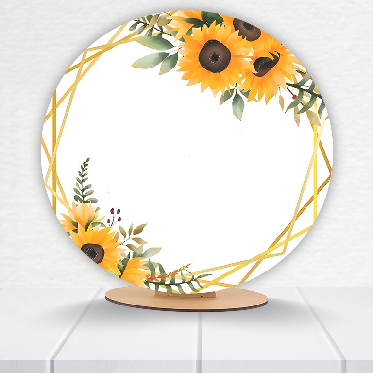 Painel Redondo Flores 50x50cm  PAINEL845 - Imagem 10