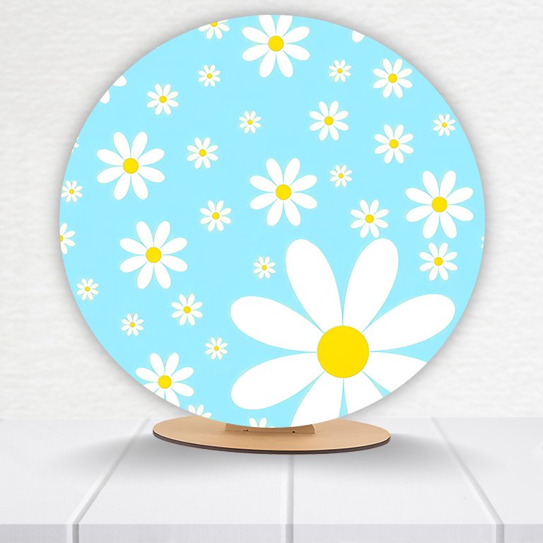 Painel Redondo Flores 50x50cm  PAINEL845 - Imagem 5