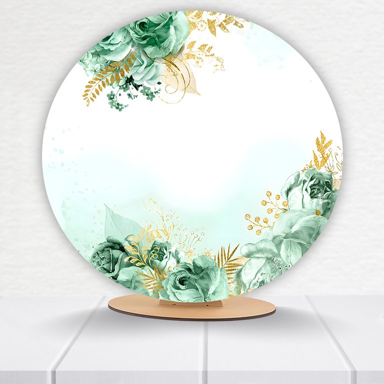 Painel Redondo Flores 50x50cm  PAINEL845 - Imagem 14