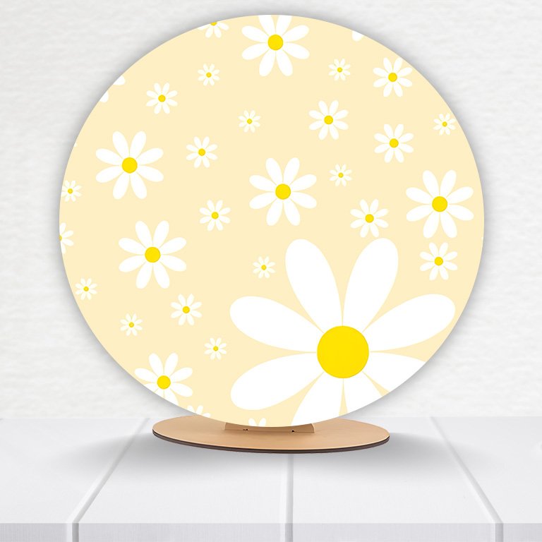 Painel Redondo Flores 50x50cm  PAINEL845 - Imagem 3