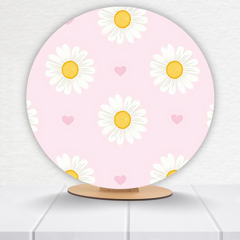 Painel Redondo Flores 50x50cm  PAINEL938 - Imagem 6