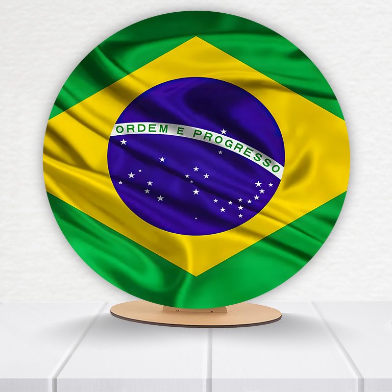 Painel Redondo Brasil Time De Futebol 50x50cm - Imagem 6