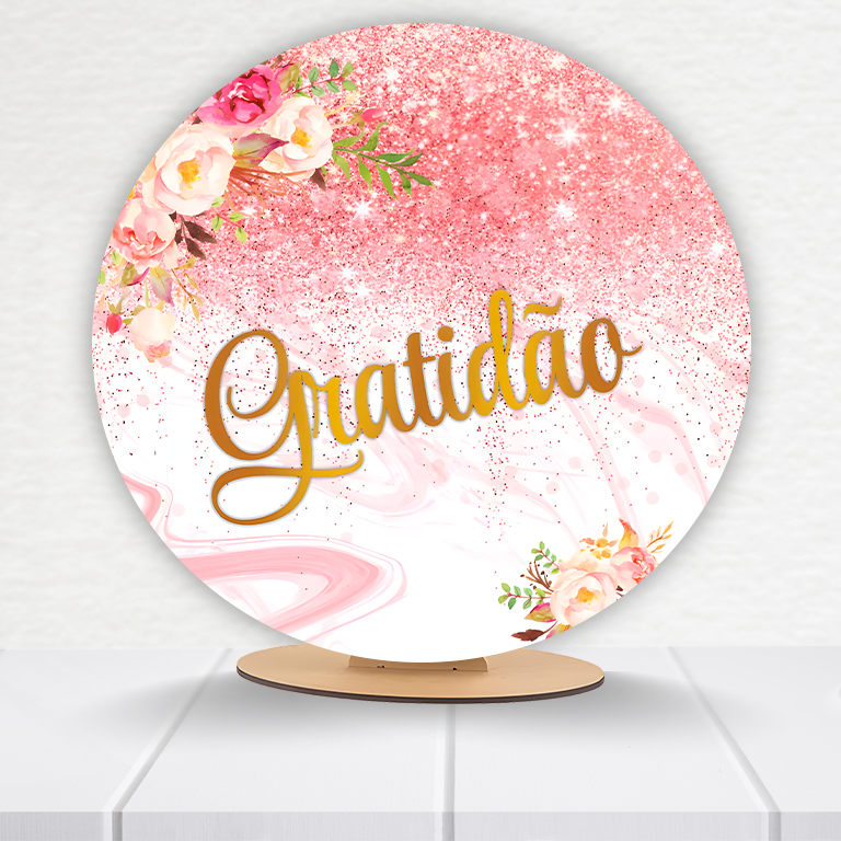 Painel Redondo Gratidão 50x50cm  PAINEL592 - Imagem 10