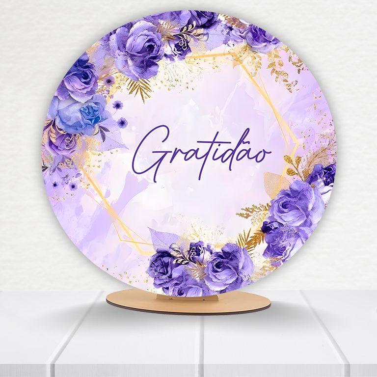 Painel Redondo Gratidão 50x50cm  PAINEL592 - Imagem 7