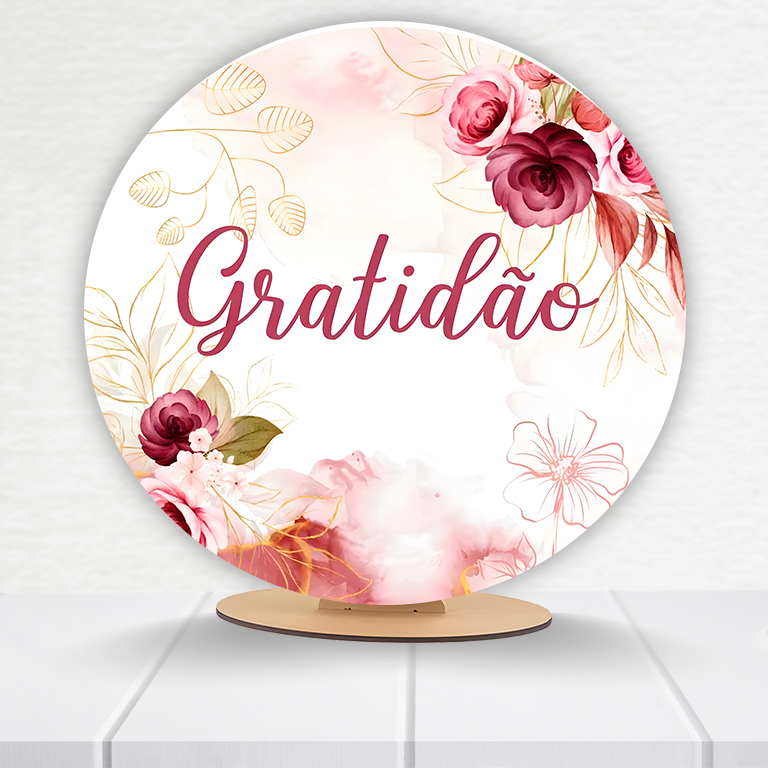 Painel Redondo Gratidão 50x50cm  PAINEL592 - Imagem 2