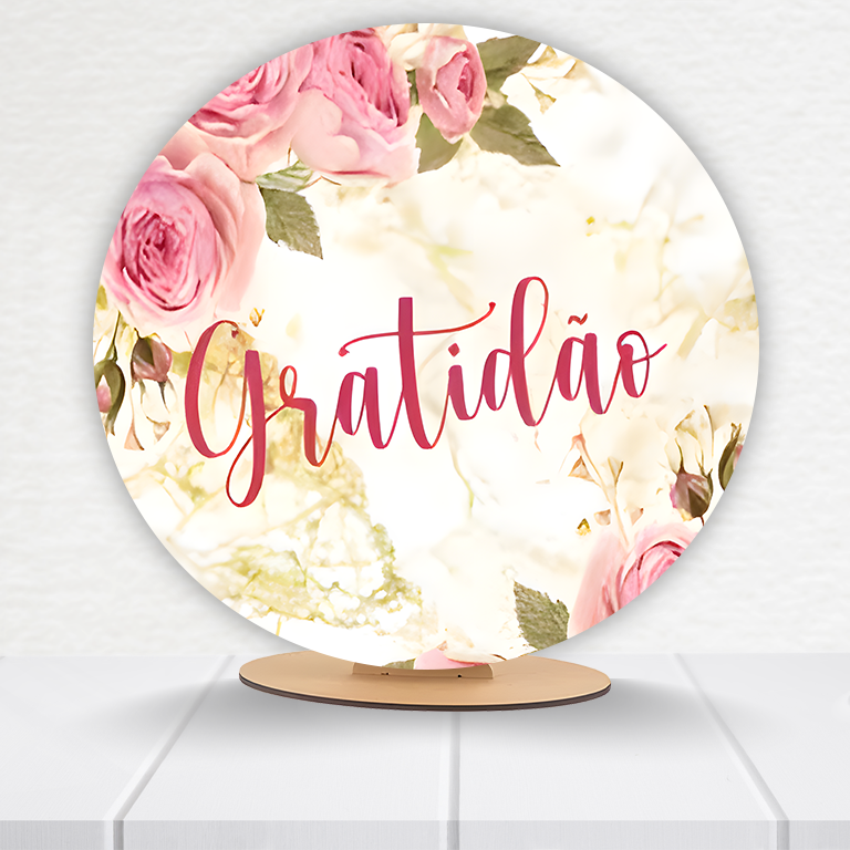 Painel Redondo Gratidão 50x50cm  PAINEL592 - Imagem 6