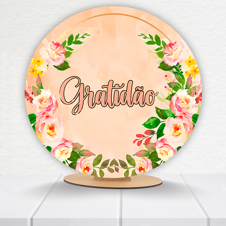 Painel Redondo Gratidão 50x50cm  PAINEL592 - Imagem 16