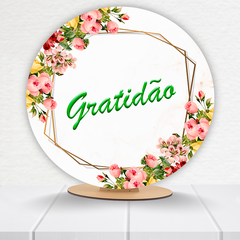 Painel Redondo Gratidão 50x50cm  PAINEL592 - Imagem 4