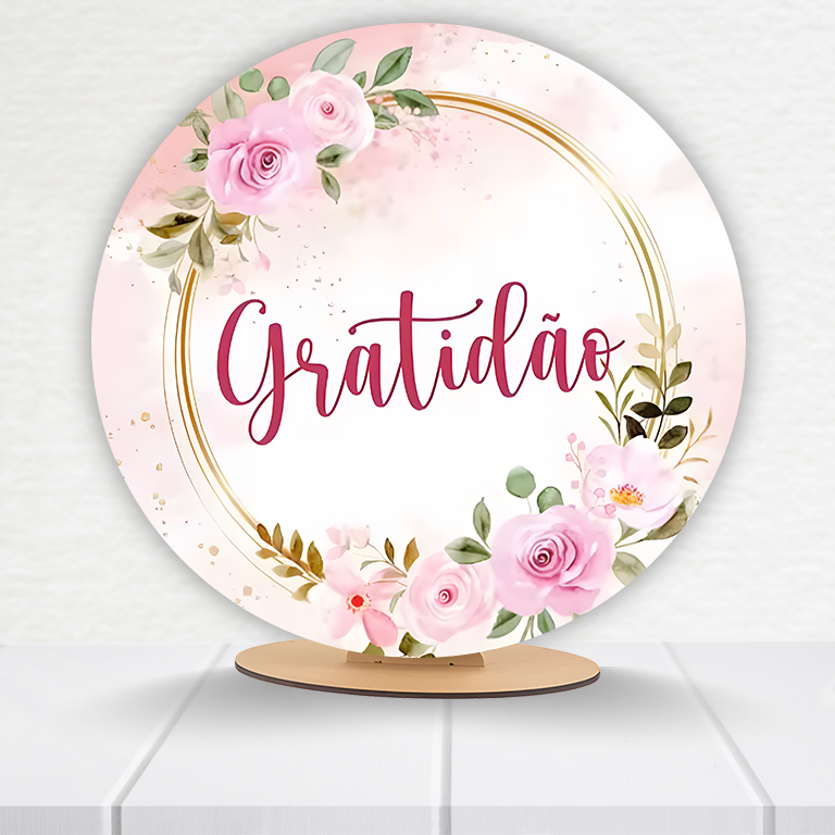 Painel Redondo Gratidão 50x50cm  PAINEL854 - Imagem 18