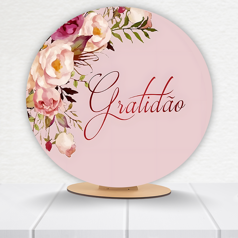 Painel Redondo Gratidão 50x50cm  PAINEL854 - Imagem 9