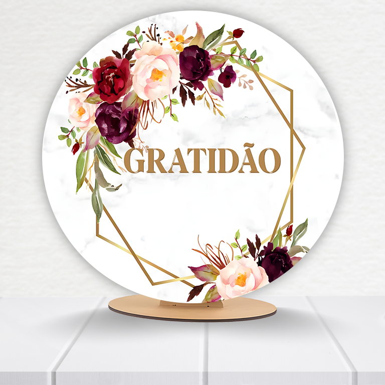 Painel Redondo Gratidão 50x50cm  PAINEL628 - Imagem 9