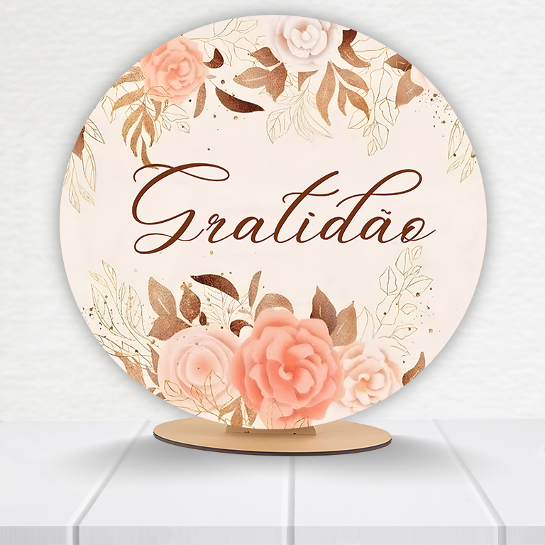 Painel Redondo Gratidão 50x50cm  PAINEL628 - Imagem 3