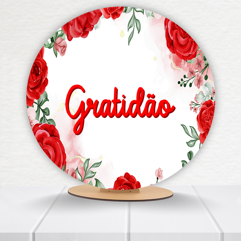Painel Redondo Gratidão 50x50cm  PAINEL284