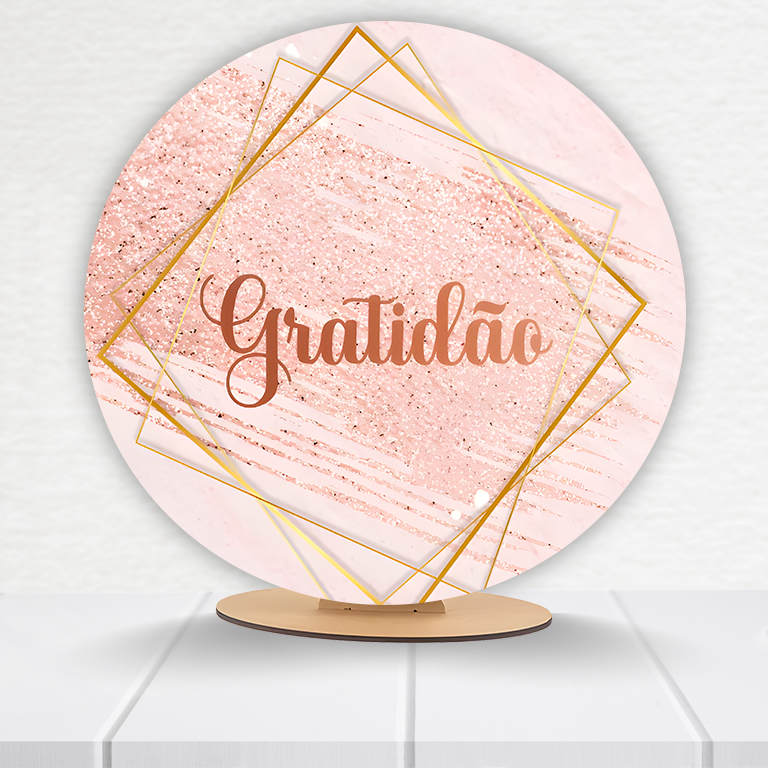 Painel Redondo Gratidão 50x50cm  PAINEL164 - Imagem 8
