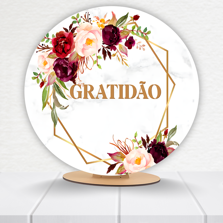 Painel Redondo Gratidão 50x50cm  PAINEL057 - Imagem 9