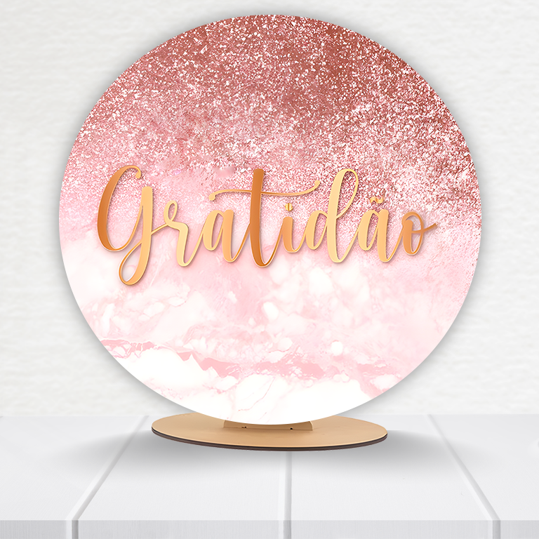 Painel Redondo Gratidão 50x50cm  PAINEL057