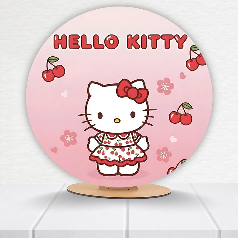 Painel Redondo Hello Kitty 50x50cm  PAINEL960 - Imagem 15