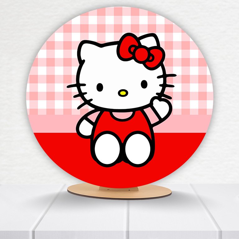 Painel Redondo Hello Kitty 50x50cm  PAINEL960 - Imagem 7