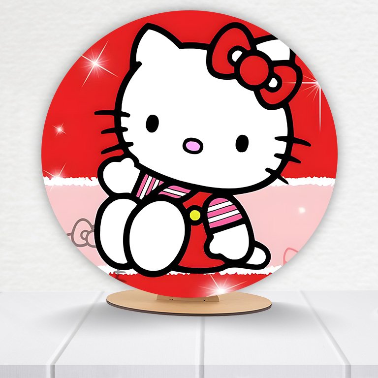 Painel Redondo Hello Kitty 50x50cm  PAINEL960 - Imagem 11