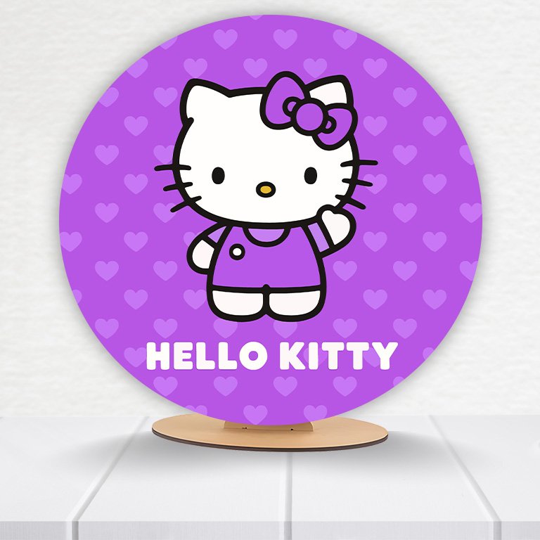 Painel Redondo Hello Kitty 50x50cm  PAINEL960 - Imagem 5