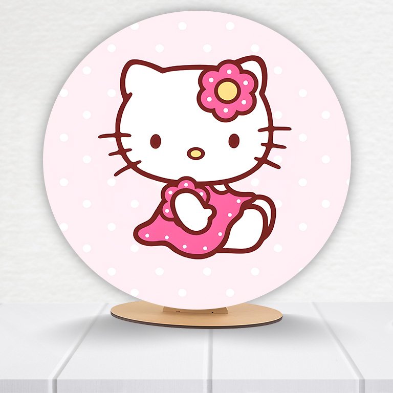 Painel Redondo Hello Kitty 50x50cm - Imagem 4