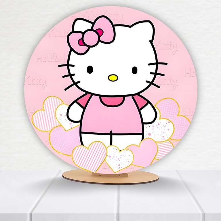 Painel Redondo Hello Kitty 50x50cm - Imagem 2