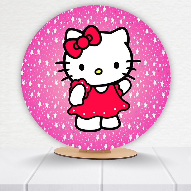 Painel Redondo Hello Kitty 50x50cm  PAINEL368