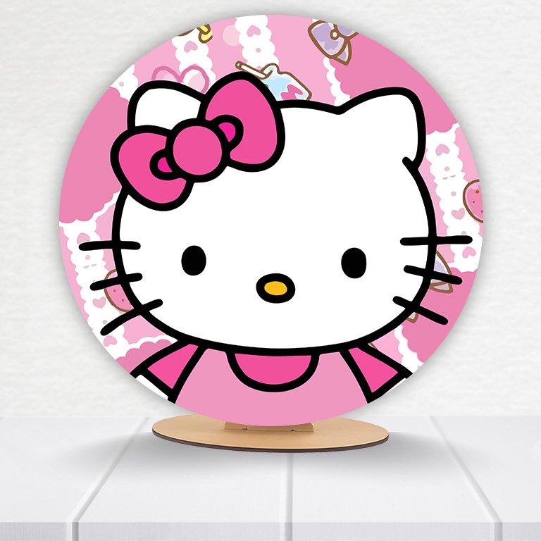Painel Redondo Hello Kitty 50x50cm - Imagem 7
