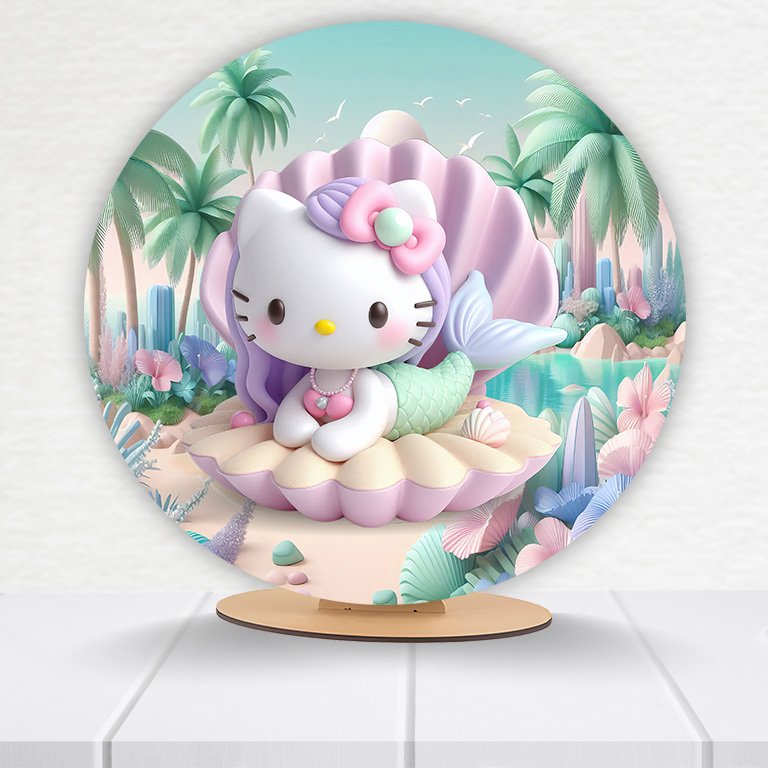 Painel Redondo Hello Kitty 50x50cm - Imagem 9