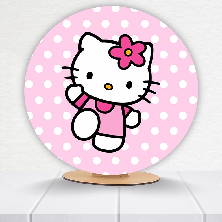 Painel Redondo Hello Kitty 50x50cm - Imagem 3