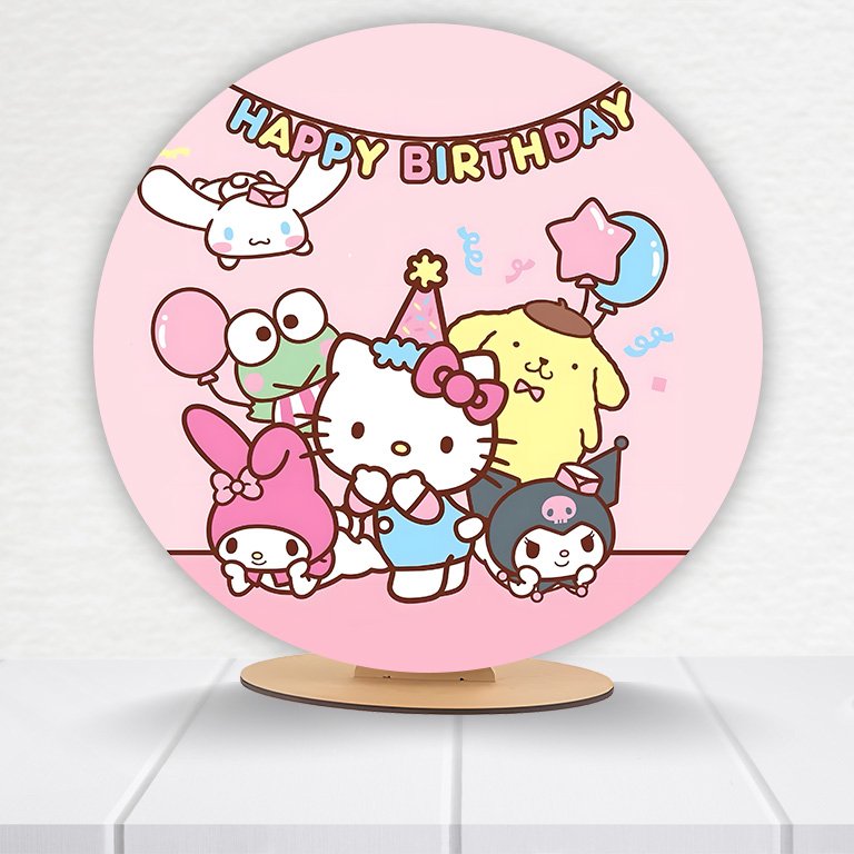 Painel Redondo Hello Kitty 50x50cm  PAINEL466 - Imagem 8