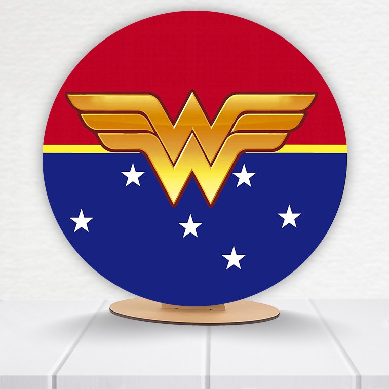 Painel Redondo Mulher Maravilha 50x50cm  PAINEL568 - Imagem 2
