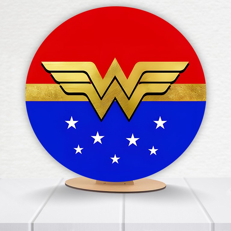 Painel Redondo Mulher Maravilha 50x50cm  PAINEL568 - Imagem 9