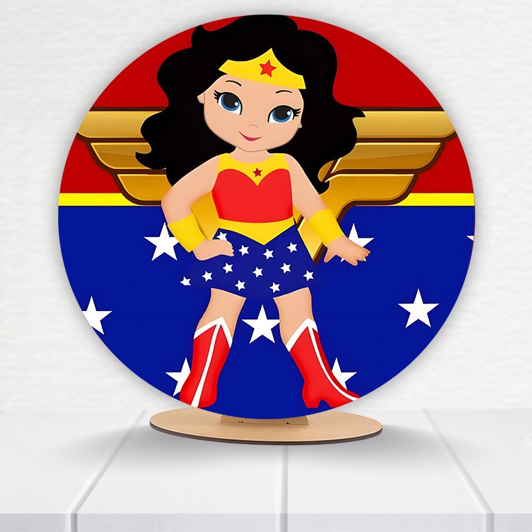 Painel Redondo Mulher Maravilha 50x50cm  PAINEL568 - Imagem 6