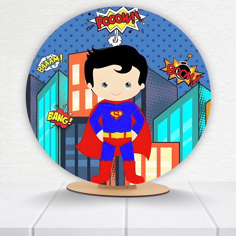 Painel Redondo Superman 50x50cm - Imagem 8