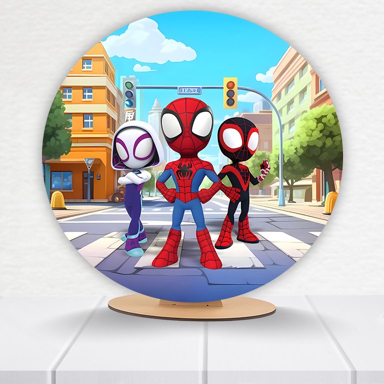 Painel Redondo Homem-Aranha 50x50cm - Imagem 8