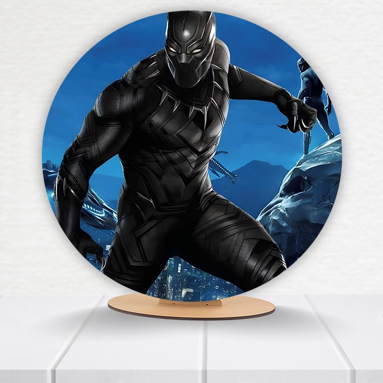 Painel Redondo Pantera Negra 50x50cm  PAINEL518